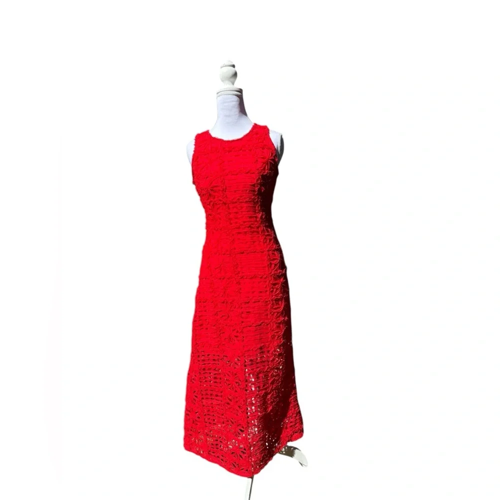 Endless Love Women’s Red Textured Maxi Dress Small NWT MSRP $185 Holiday Party - Picture 3 of 16
